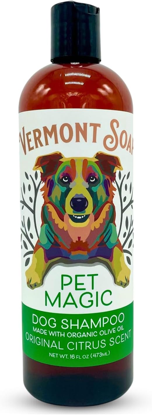 Organics Pet Shampoo - Infused with Organic & Natural Olive Oil, Coconut & Aloe Vera Dog Shampoo for Sensitive Skin - USDA Certified Grooming Pet Shampoo - Original Citrus (16oz)