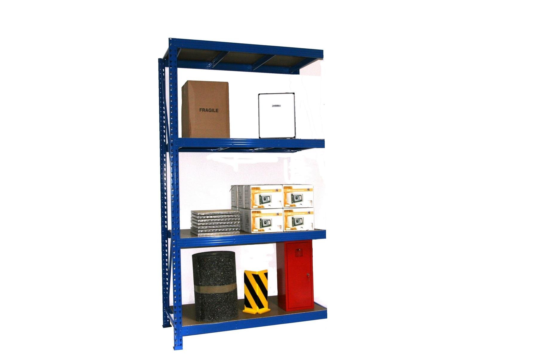 Szagato Weitspannregal Regalsystem 600 kg ANBAU 200x160x60cm 4 Böden blau
