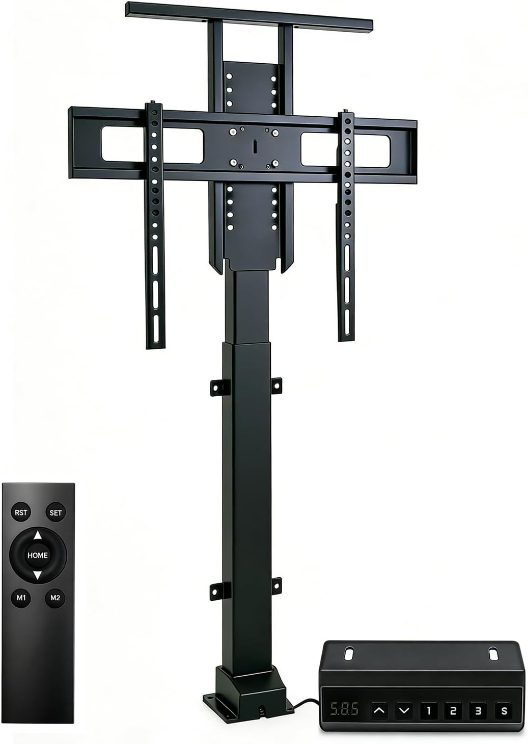 Motorized TV Stand for 32 to 70 inch Screens, Vertical TV Lift with Remote Control, Max VESA 600 * 400