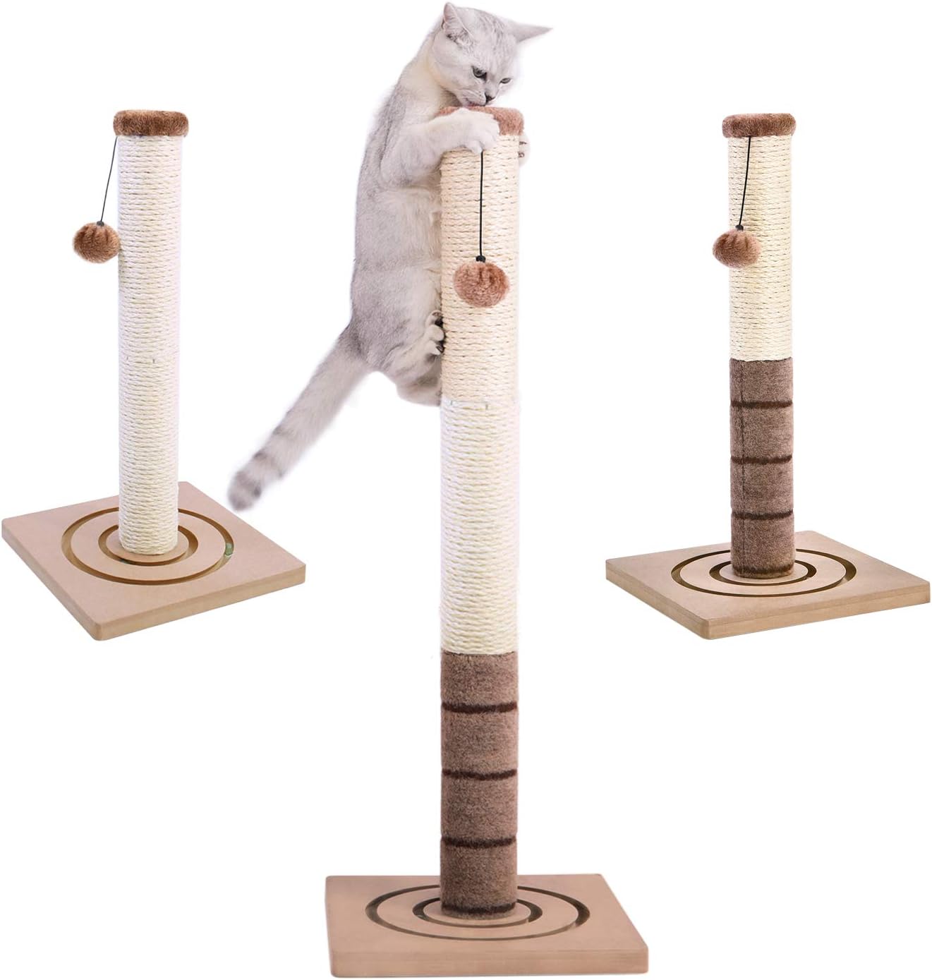 review PAWZ Road 22” Cat Scratching Post Combines with Cat Interactive Toy -Brown