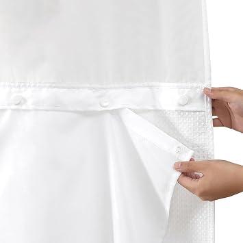 1 Pack Fabric Snap in Shower Curtain Liner Replacement, 70W x 54H