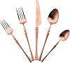 Unique & Beautiful Flatware Set - 5 Piece Iridescent Silverware Sets | 18/10 Stainless Steel Reusable Cutlery Set | Black Utensils Service For 1 with Dessert Fork, Knife, Spoon, Dinner Fork