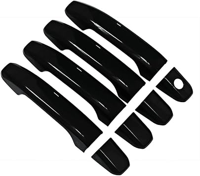 NINTE for 2014-2024 GMC Sierra/Chevy Silverado / 2015-2024 Chevy Tahoe/Suburban/GMC Yukon/Denali - ABS Painted Gloss Black Handle Covers W/O Passenger KeyholeNOT the Replacement