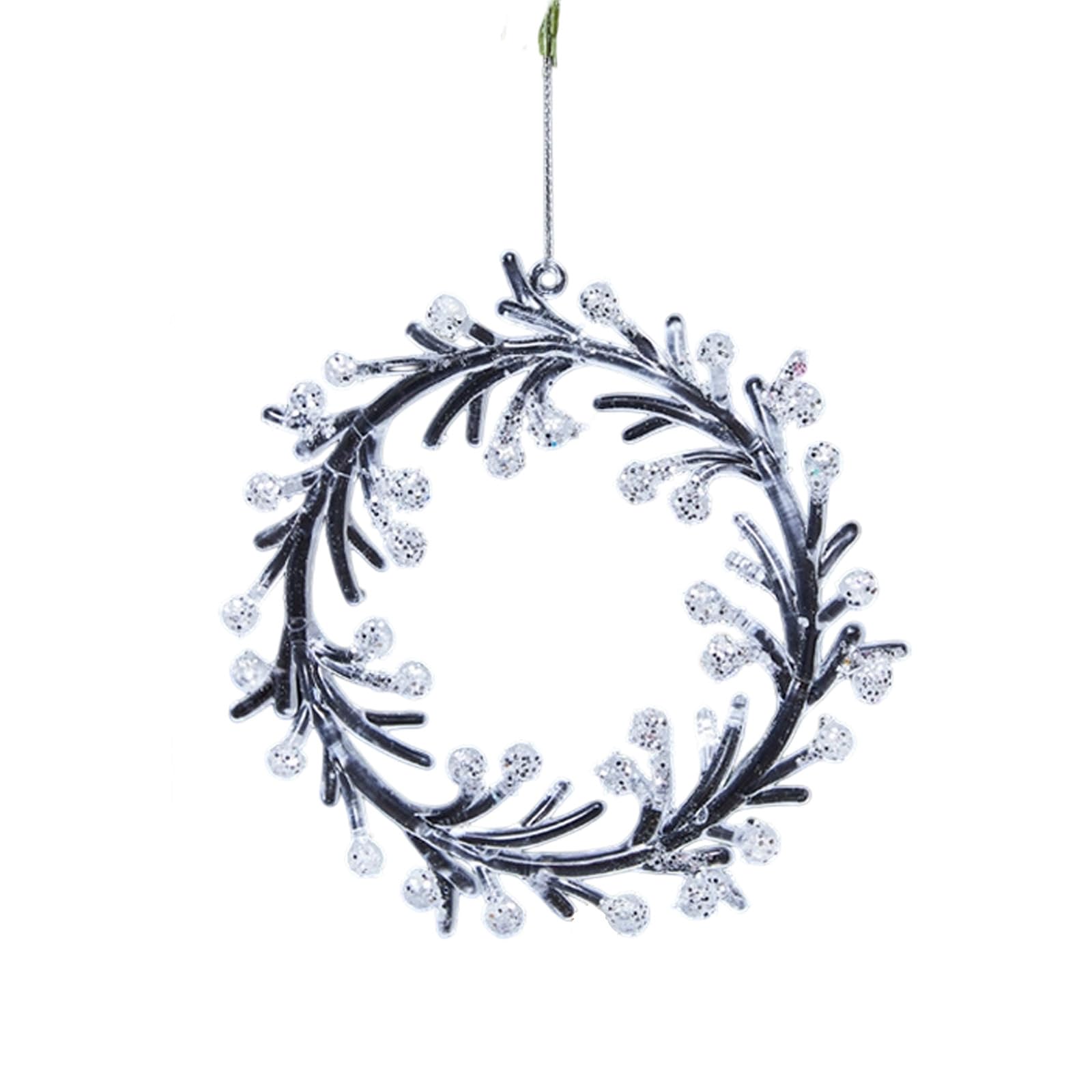 Lerpwige Shatterproof Clear Acrylic Christmas Tree Hanging Decorations Shimmering Deer Butterfly Snowflake Hanging Ornament Glittering Festival Tree Decoration