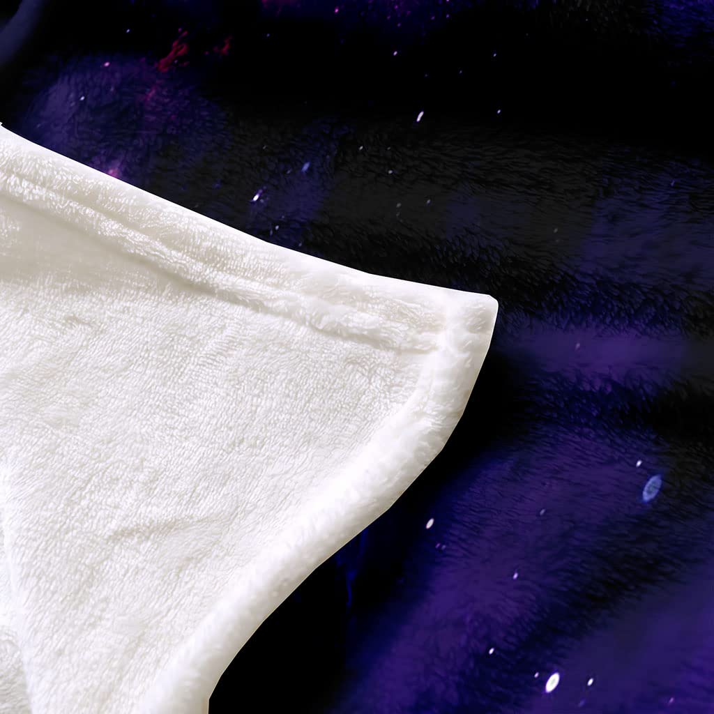 Manta De Franela De Microfibra 150X200Cm Manta De Felpa Suave Para Sofá Cama 3D Paisaje De Cielo Estrellado Morado Impresión Patrón Manta Polar Invierno Gruesa Y Esponjosa Caliente Transpirable