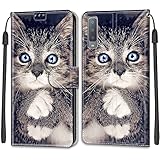 movil 2018 pequeño Funda Cartera para Samsung Galaxy A7 2018 /A750 -- Funda Billetera Samsung Galaxy A7 2018 /A750 protección ofrece ranuras de tarjetero y bolsillo secreto.