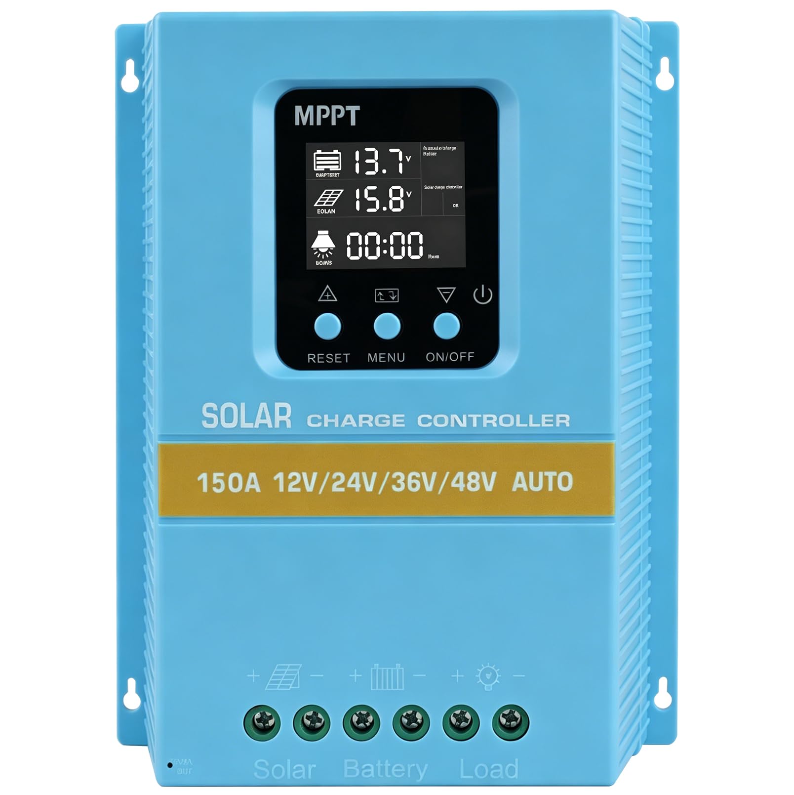 Regolatore di carica 150 A, regolatore di carica solare, 12 V, 24 V, 36 V, 48 V, regolatore di carica solare con display LCD e doppia USB, Max PV 100 V, ingresso per batteria al piombo acido/litio
