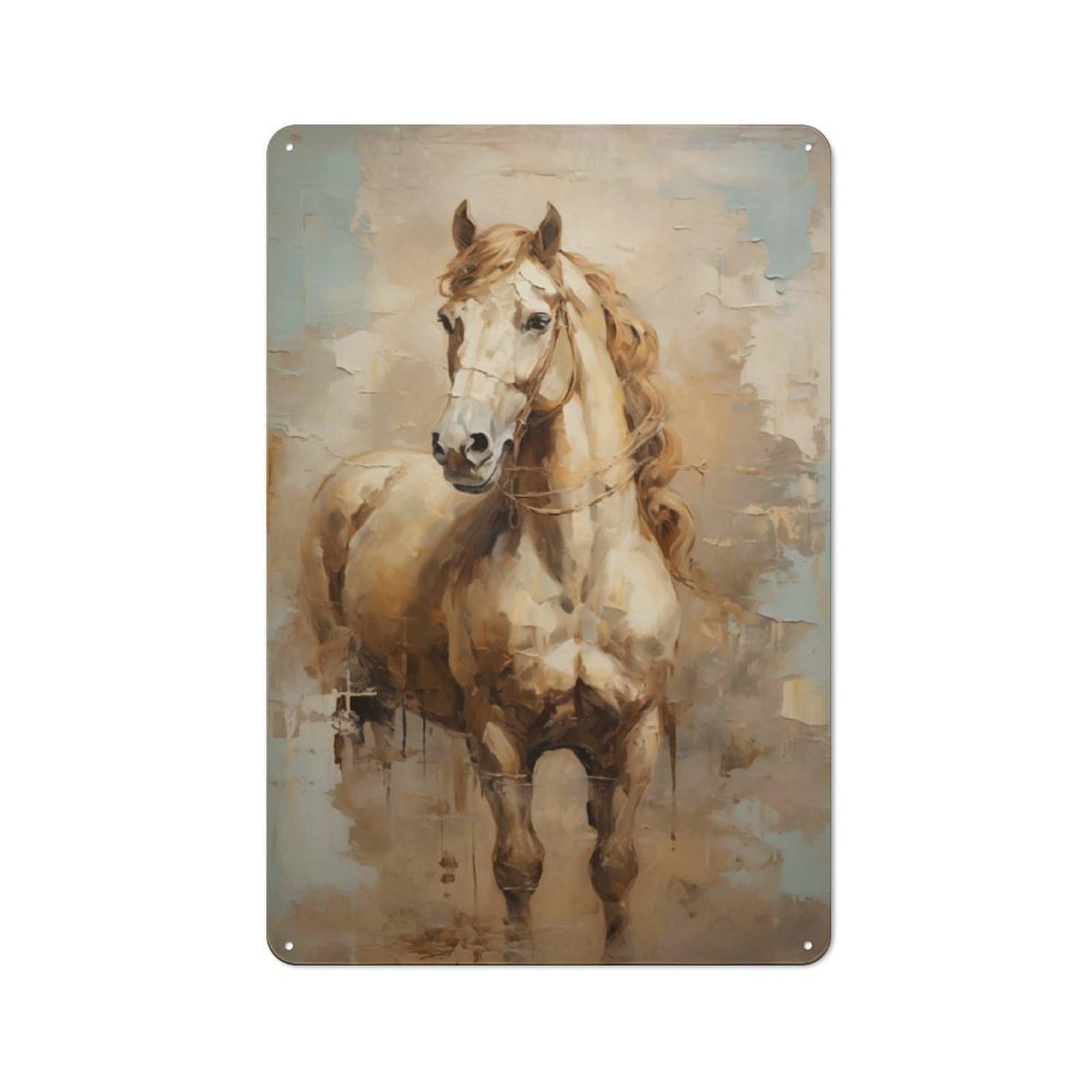 Junmoney Horse Animal Art Metal Wall Sign 30X20cm Featuring For Workshop Wall, For Makers And Diy Enthusiasts