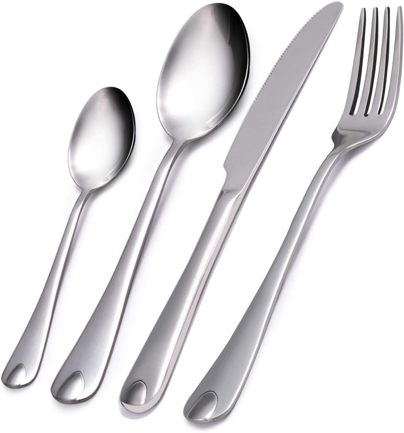 VKEEW 24-Piece Silverware Set Service for 6 Stainless Steel Cutlery Set for Home Kitchen Hotel Restaurant Tableware, Dishwasher Safe