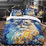 Letras de dibujos animados Funda de Edredón Juego de 3 Piezas Suave Estampado 3D Cierre de incluye Fundas de Almohada Lavables Diseño infantil colorido Funda Edredon for Ancianos King（220x240cm）