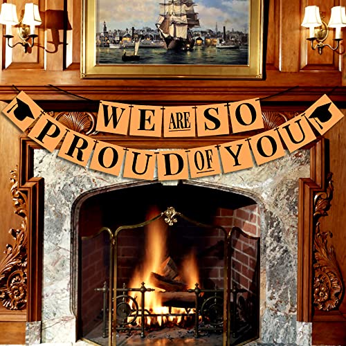 KatchOn, We Are So Proud Of You Banner - Big, 14 Feet, No DIY | Congratulations Banner, Black Orange Grad Decorations | Congratulations Decorations | Graduation Decorations 2025