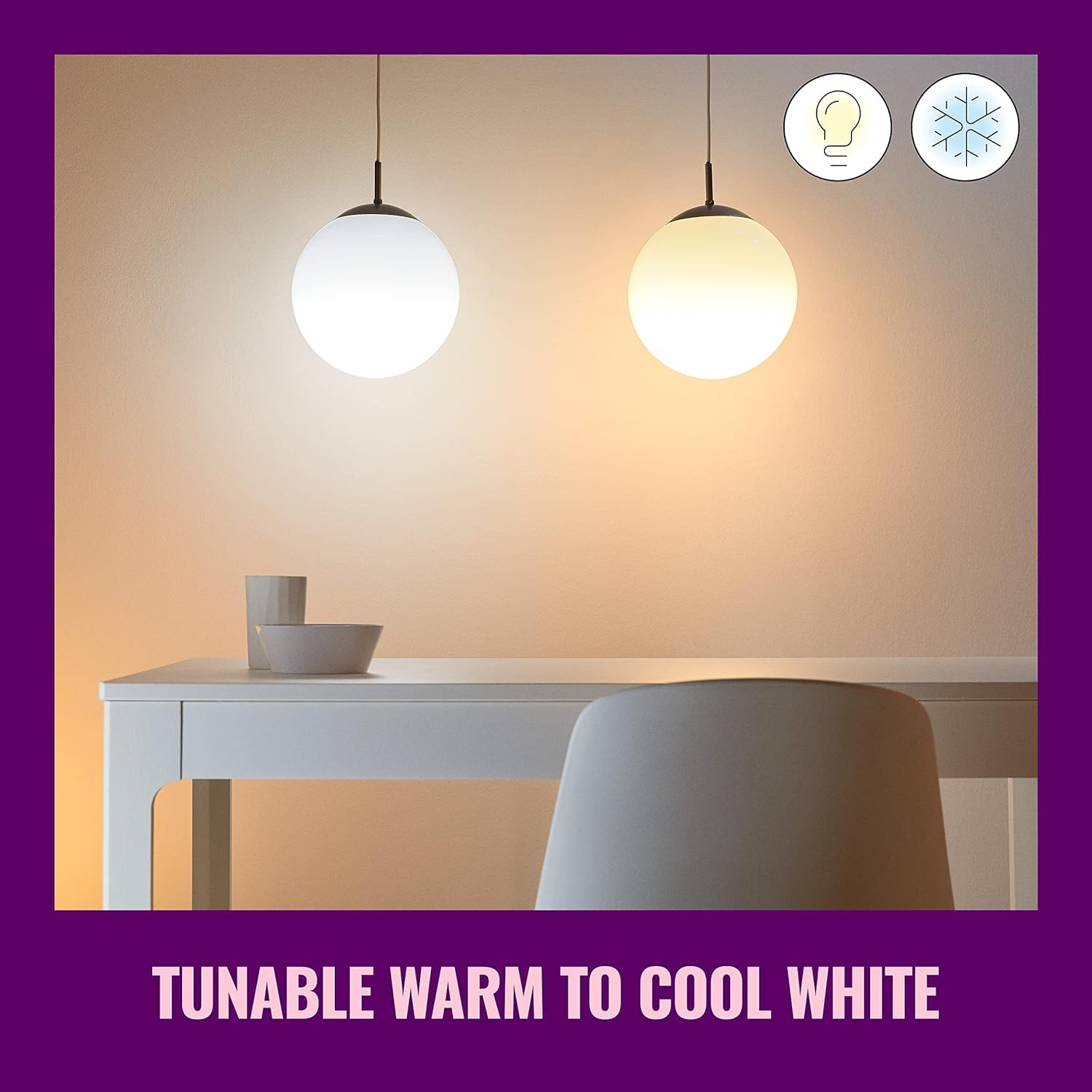 WiZ Clear 40W BA11 Tunable White Filament LED Smart Candle-Shaped Bulb - Pack of 1 - E12- Indoor - Connects to Your Existing Wi-Fi - Control with Voice or App - Matter Compatible — Amazon image 5