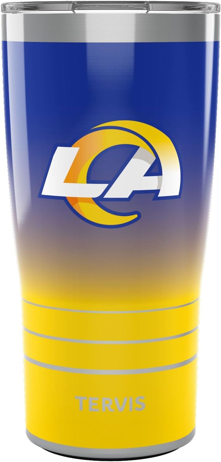 Tervis Traveler NFL Los Angeles Rams - Ombre Triple Insulated Tumbler Travel Cup Keeps Drinks Cold & Hot, 20oz, Stainless Steel