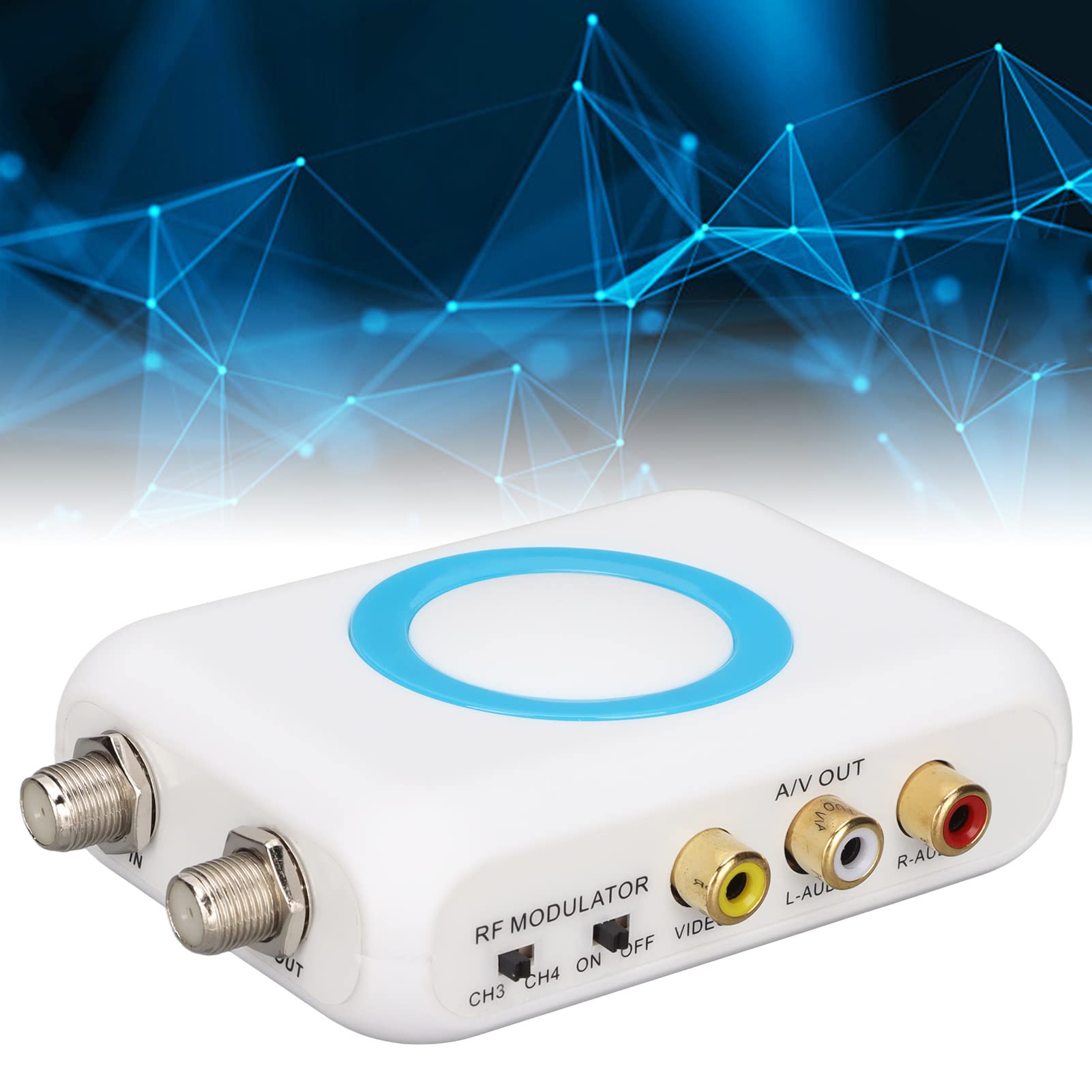 PUSOKEI RF-Modulator, HDMI--zu-RF-Konverter, NTSC-PAL-TV-CATV-Modulator, HD-Eingang, A/V-F-Buchse, RF-Ausgang, VRF-Demodulator-Konverter für Heim-CATV-System