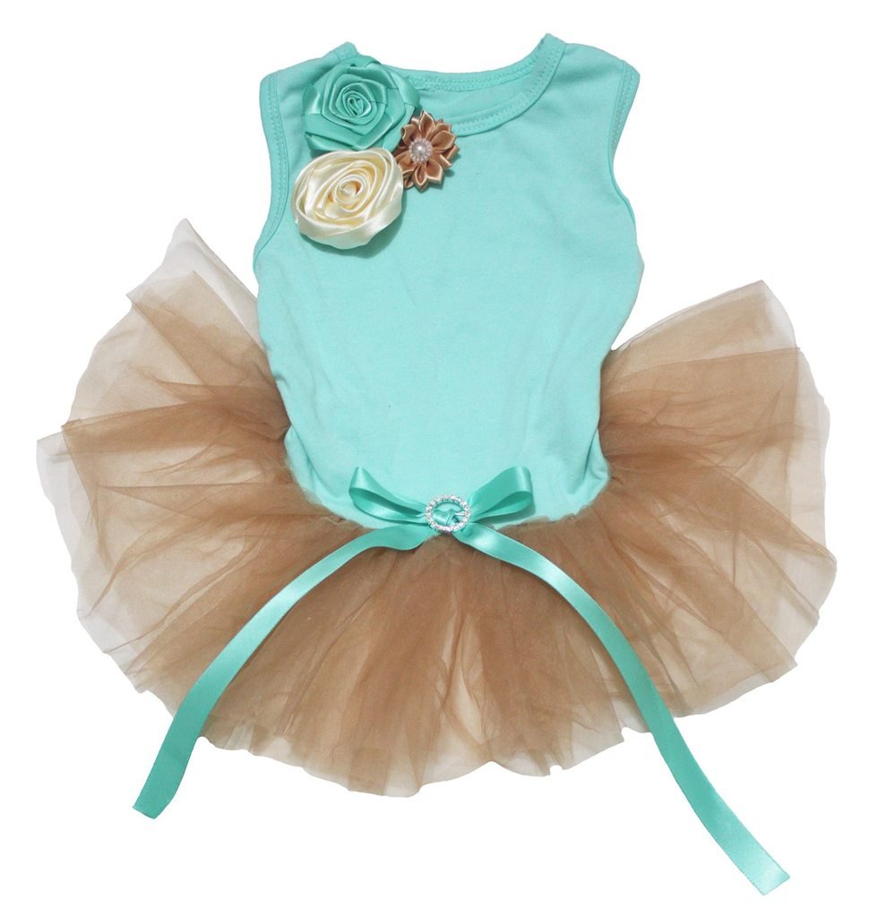 Robe pour chien confortable en coton turquoise pour éviter les irritations du tutu