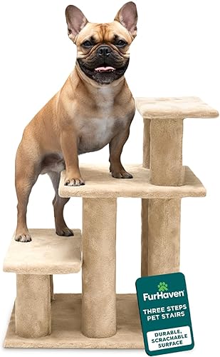 furhaven fácil paso escaleras de mascotas, Crema