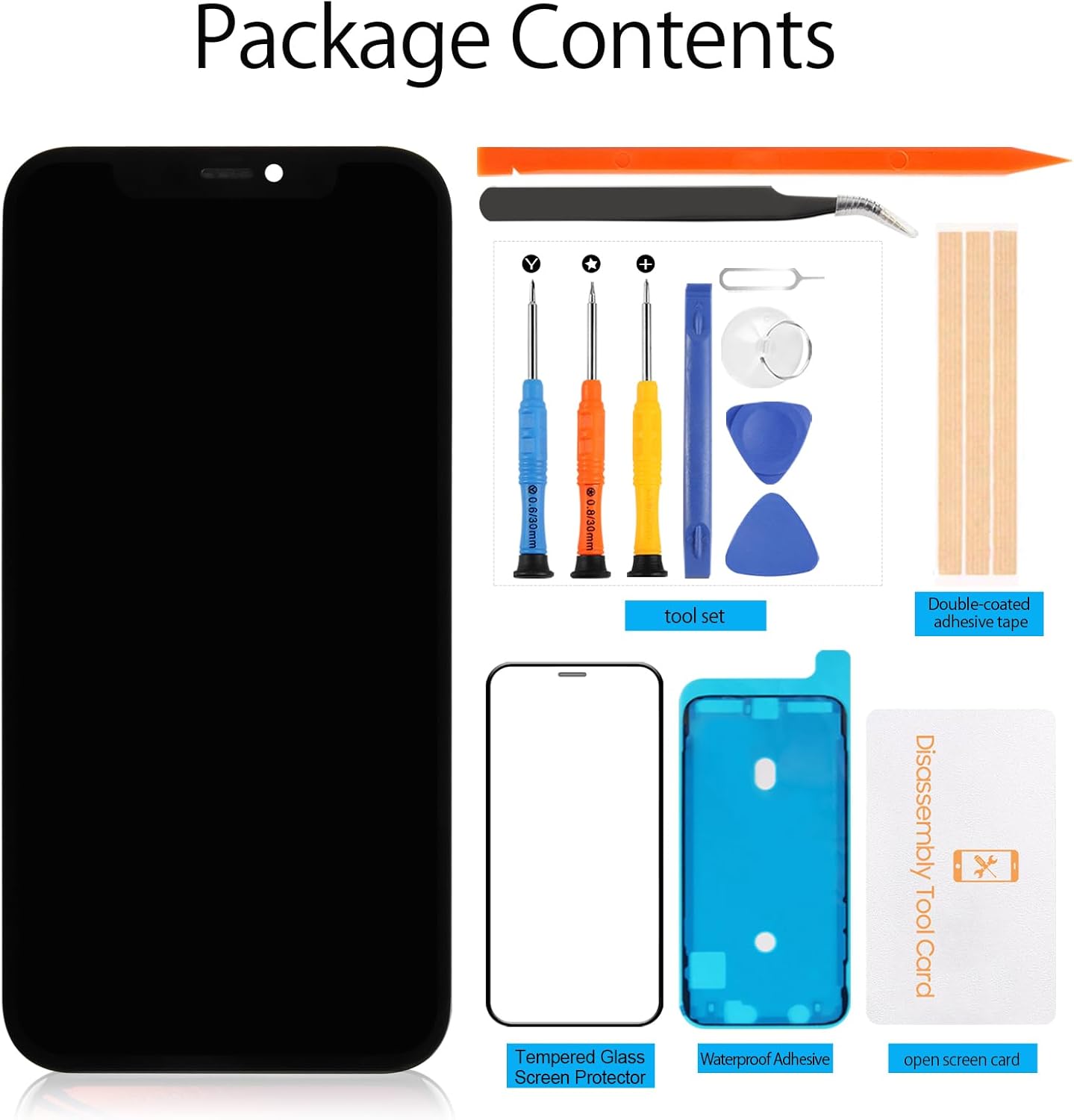 Hard OLED for iPhone 12/12 Pro LCD Replacement with Ear Speaker Proximity Sensor 6.1 inch [OLED,NOT LCD] LCD Display Touch Digitizer Screen Assembly A2403 A2172 A2402 A2404 with Tools