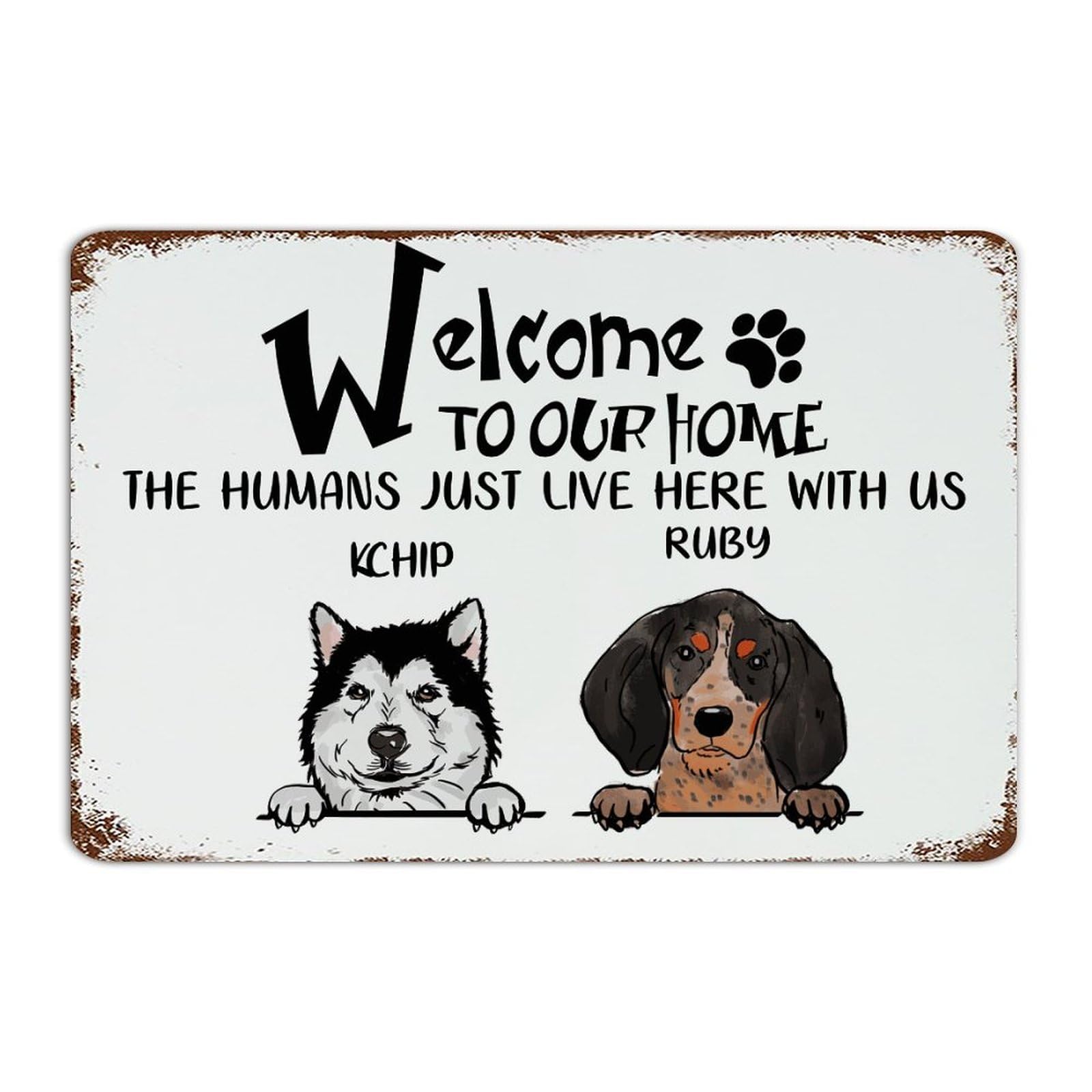 Plaque en métal rustique idée cadeau décoration maison pour maître de chien et chat