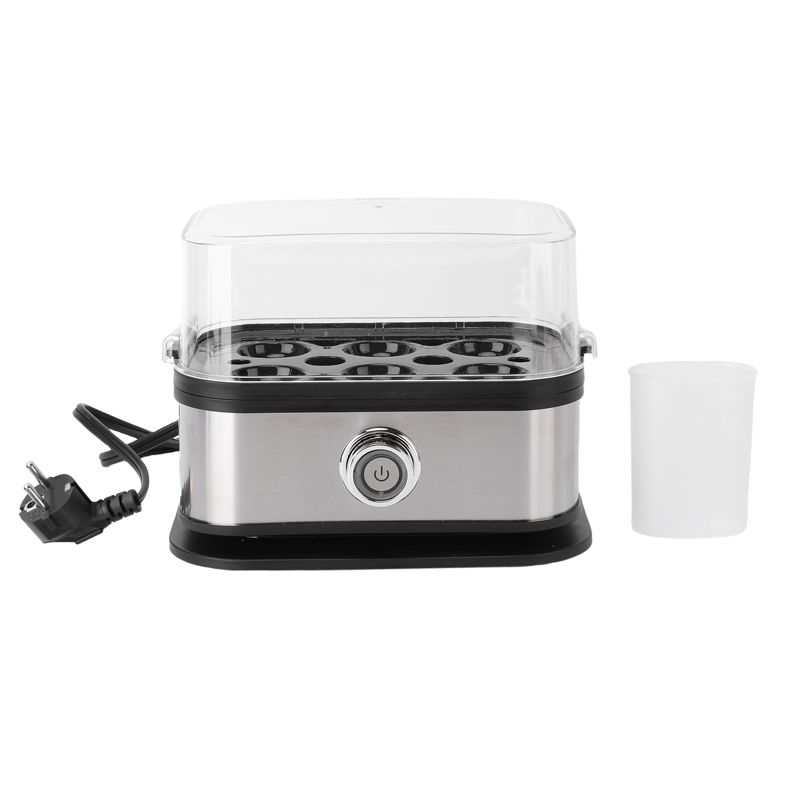 Olla Rápida para Huevos de Acero Inoxidable con Capacidad para 6 Huevos, Máquina para Hacer Huevos de Forma Segura para el Hogar, Dormitorio, Oficina, Construida con, para (Enchufe europeo