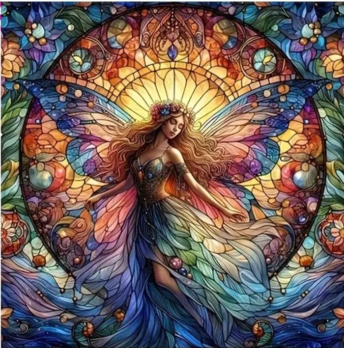 Image of TULIP N TURTLE Tinkerbell DIY 5D Diamond Painting Kit Round Dril Cross Stitch Pictures Arts Craft