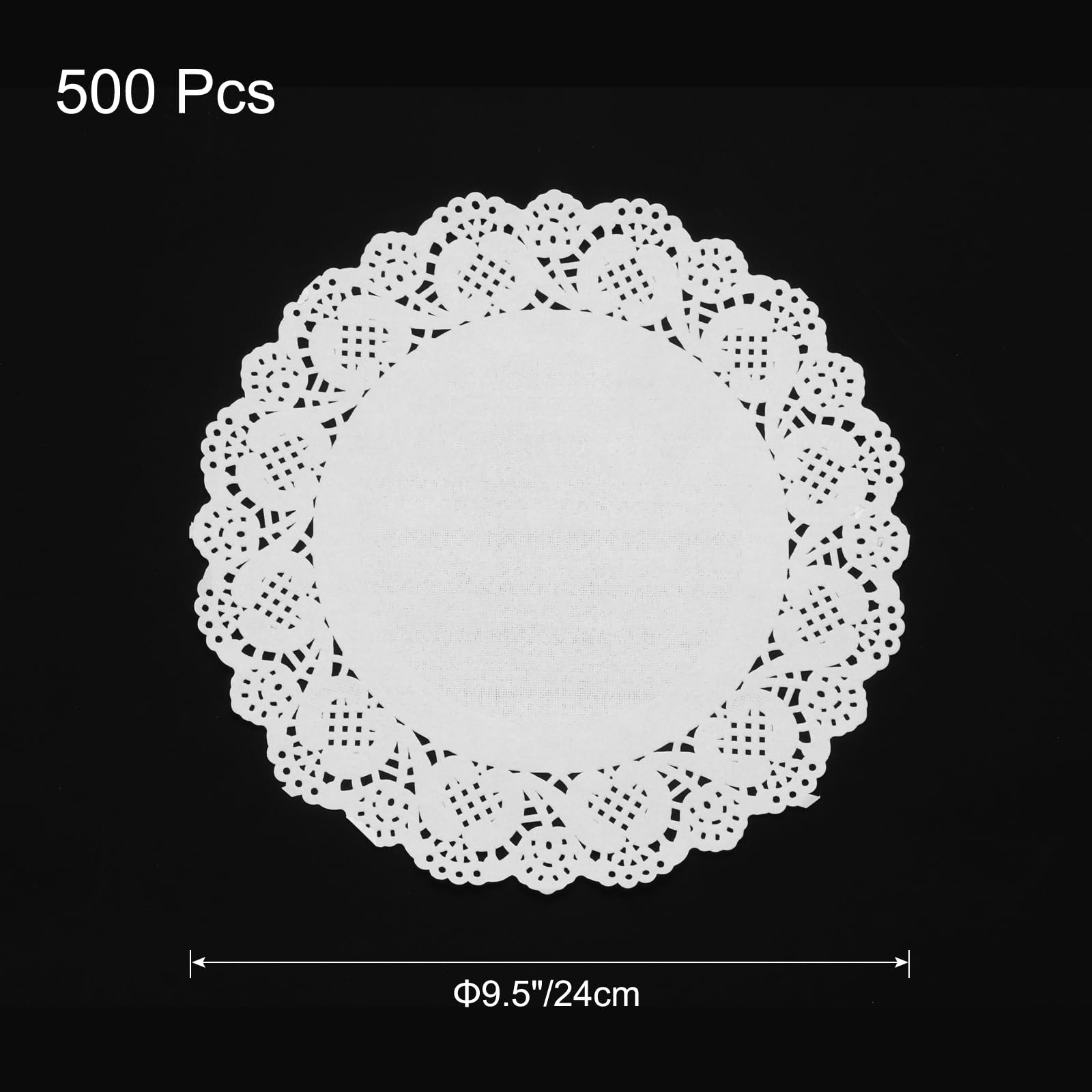 QUARKZMAN 500 Pezzi Centrini Di Carta Bianchi 9.5 Pollici Rotondi Centrini Tavola Per Matrimonio Compleanno Decorazione