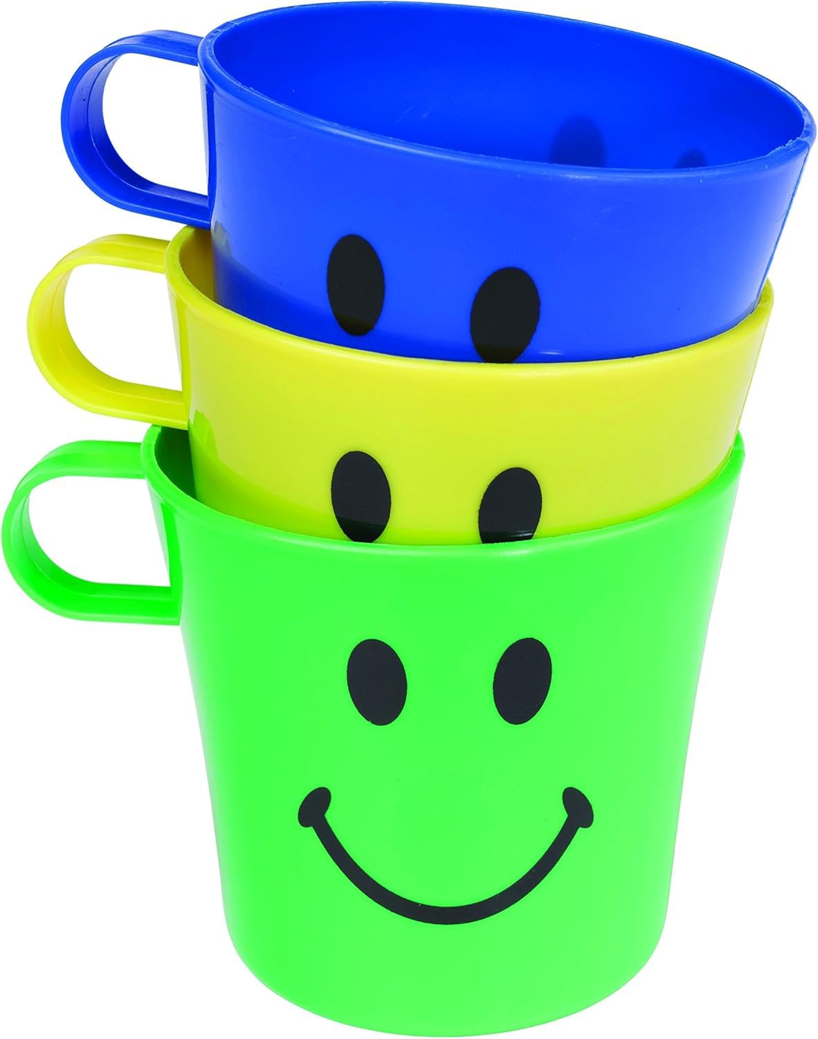 Chef Aid Multi-Colour Smiley Face Cups, 3 Piece Set