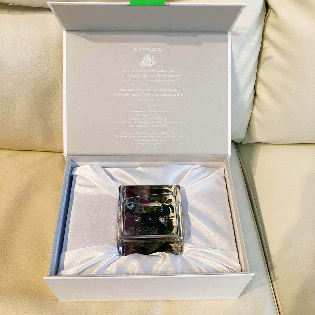 hikka ブルームアクア キューブ ハーバリウム 花 飾り インテリア hikka ブルームアクア キューブ ハーバリウム 花 飾り インテリア