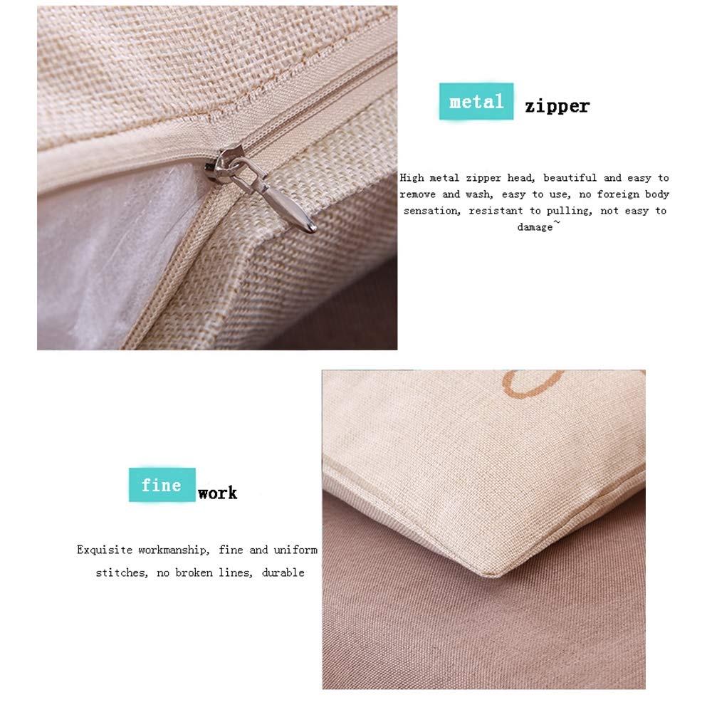 Funda De Almohada para Cojín Cuadrado Algodón Lino para Sofá Cama Decoración Funda De Almohada Adecuado para Sala De Estar, Sofá, Dormitorio, Automóvil, Decoración del Hogar,Juego De 9 45 * 45Cm