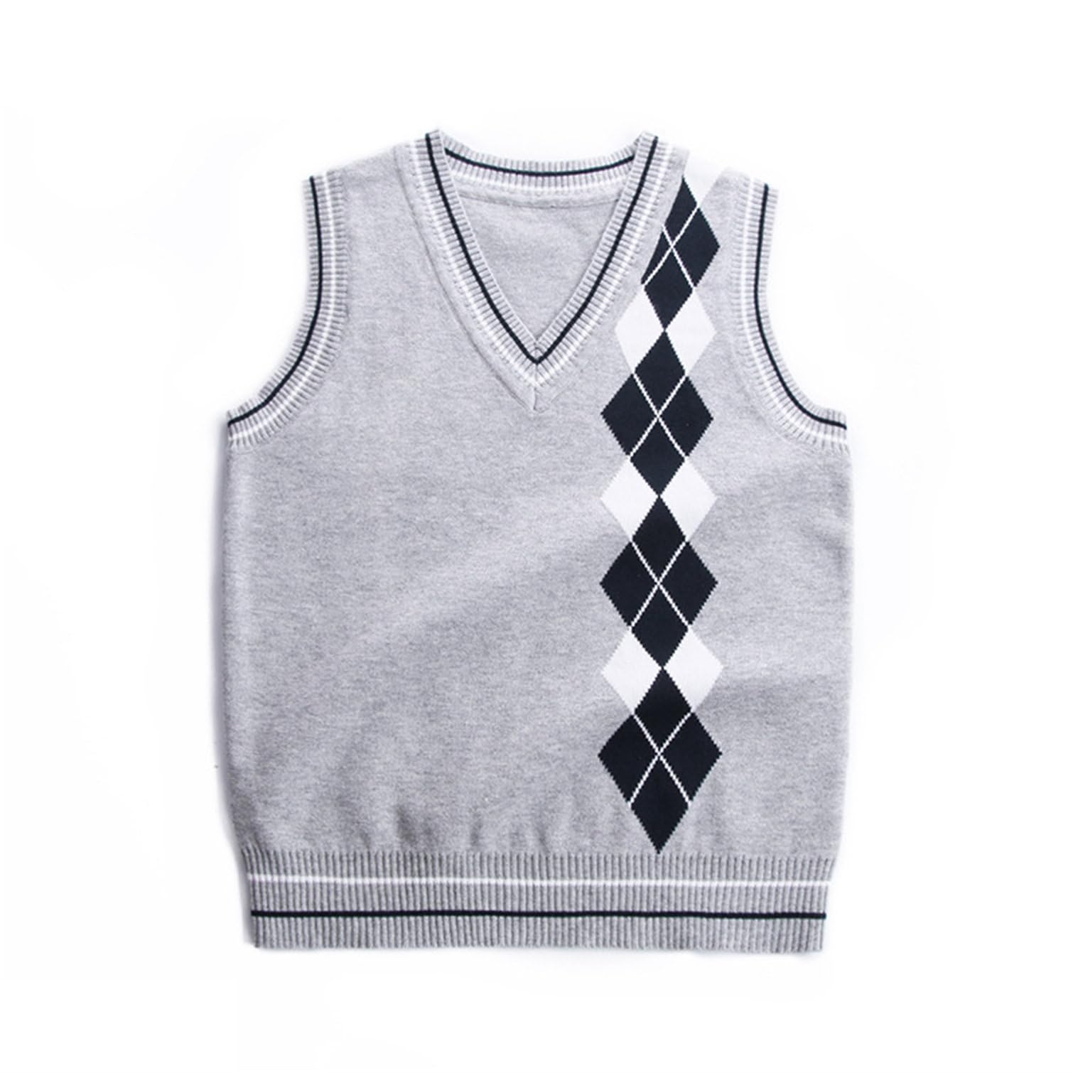 HIKIDS Chalecos Niño Navidad Sin Mangas Algodón Suéter Invierno Prendas de Punto Sudadera Uniforme Escolar Deportivo Jersey 2-10 Años