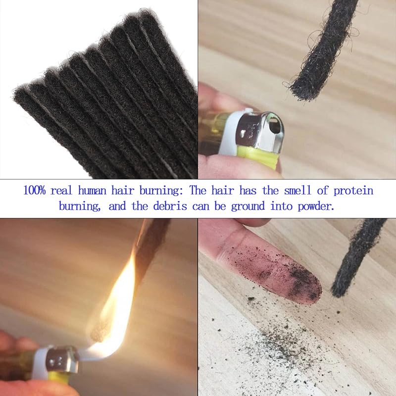 Dreadlock Extensions Human Hair 0.6cm Width 6 Inch 20 Strands 100% Real Human Hair for Man/Women Handmade Permanent Loc Extensions Bundles Can Be Dyed Bleached Curled Twisted - Image 6