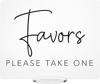 Favors, Please Take One - Wedding Favors Acrylic Sign (8" H x 10" W, Clear)