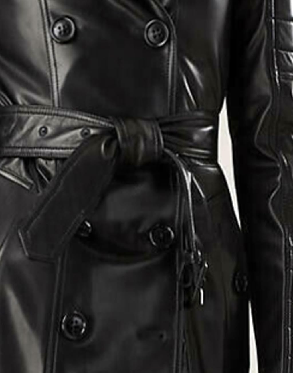 VearFit Women's Real Leather Trench Coat – Timeless Style & All-Weather Elegance