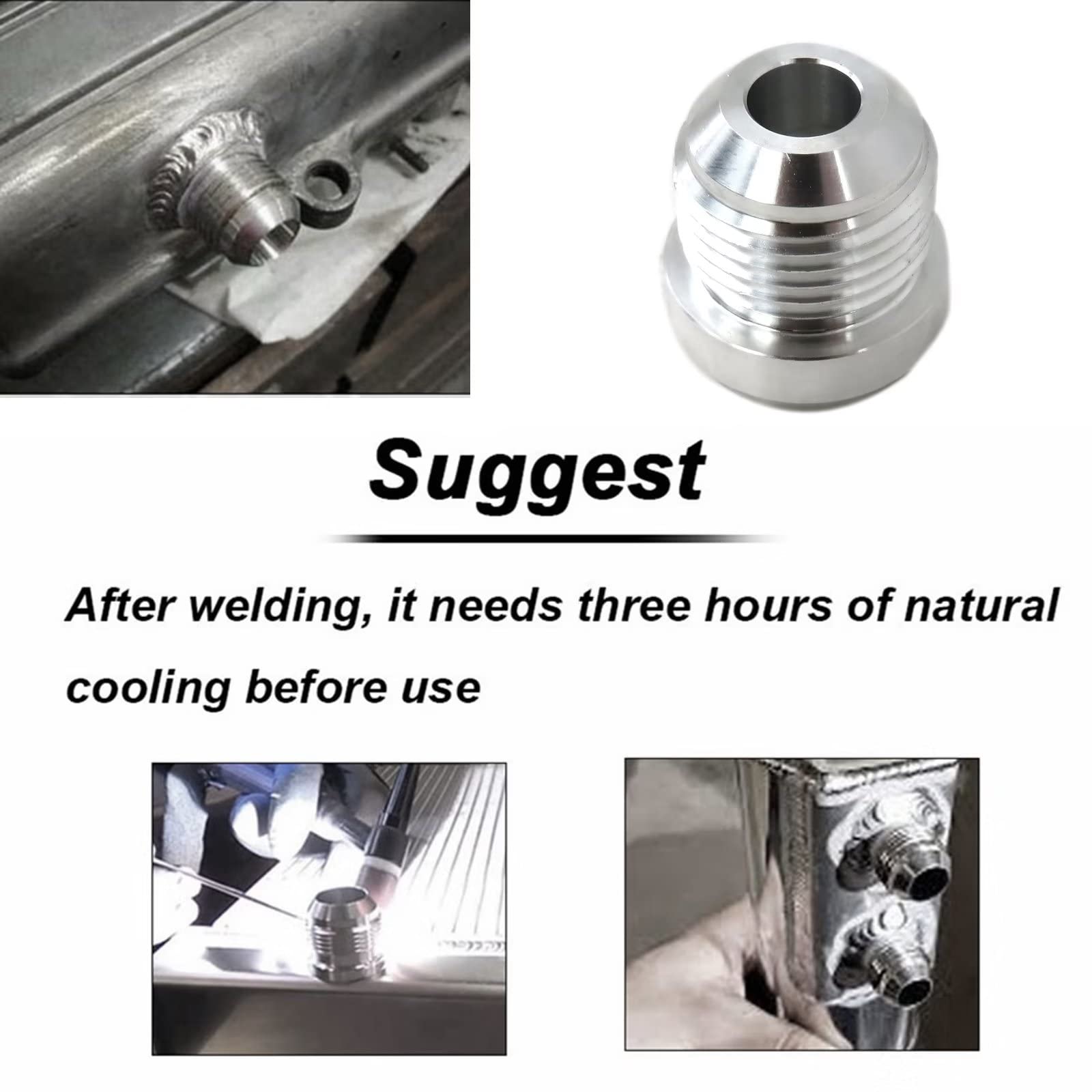🔩 Pack De 10 Racores Macho AN6 De Aluminio 6061-T6 Para Soldar – Ideal Para Líneas De Combustible Y Aceite