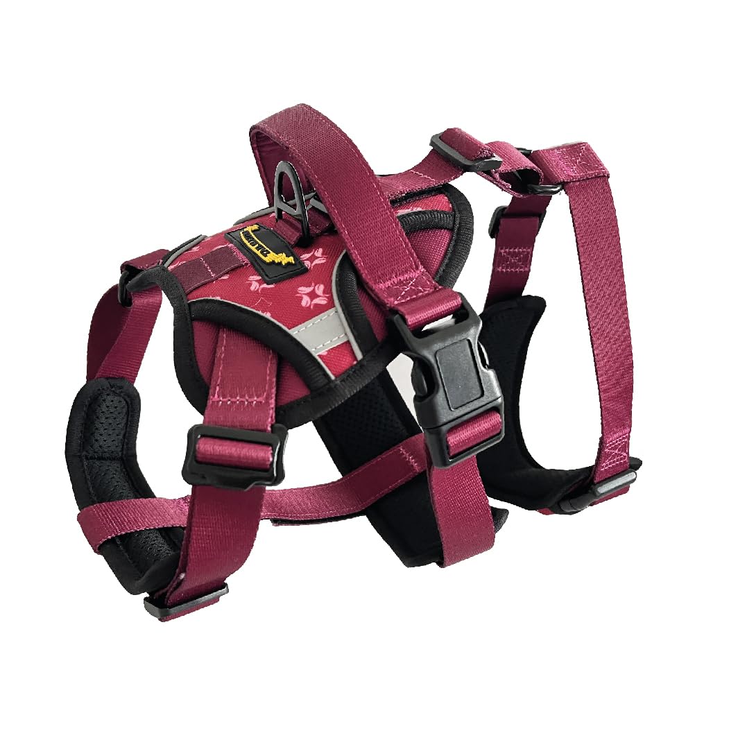 Tail Blazers Anti-Escape Dog Harness. Adjustable No Pull, Reflective, Breathable, Padded. Ideal for Puppy Essentials. Small to XL Breeds, Perfect Collars, Harnesses & Leads for Dogs. (Red, Small)