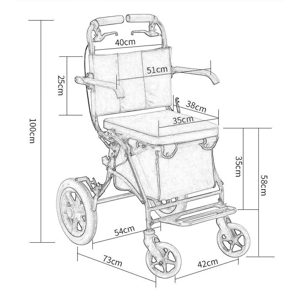 Carrello della Spesa Pieghevole/deambulatore/Carrello, Carrello della Spesa Leggero per Anziani, deambulatore e Sedile di Riposo Adatto per Anziani, Anziani e Anziani