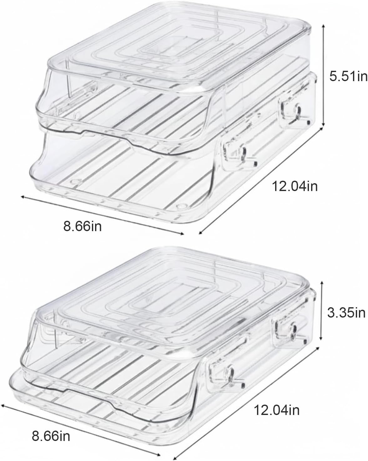 BPA Free Egg Holder for Fridge – Foldable 1 Tier or 2 Tier Design – (36/18) Egg Organizer for Refrigerator, No Eggs Cracking, Clear & Durable Plastic, Includes Gift: Egg Separator
