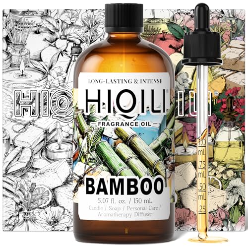 Image of HIQILI Bamboo Fragrance Oil for Candle & Soap Making - 5.07 Fl Oz | Suitable for Essential Oils Diffuser, DIY Room Air Fresheners, Long-Lasting New Car Scent, Graduated Dropper Included