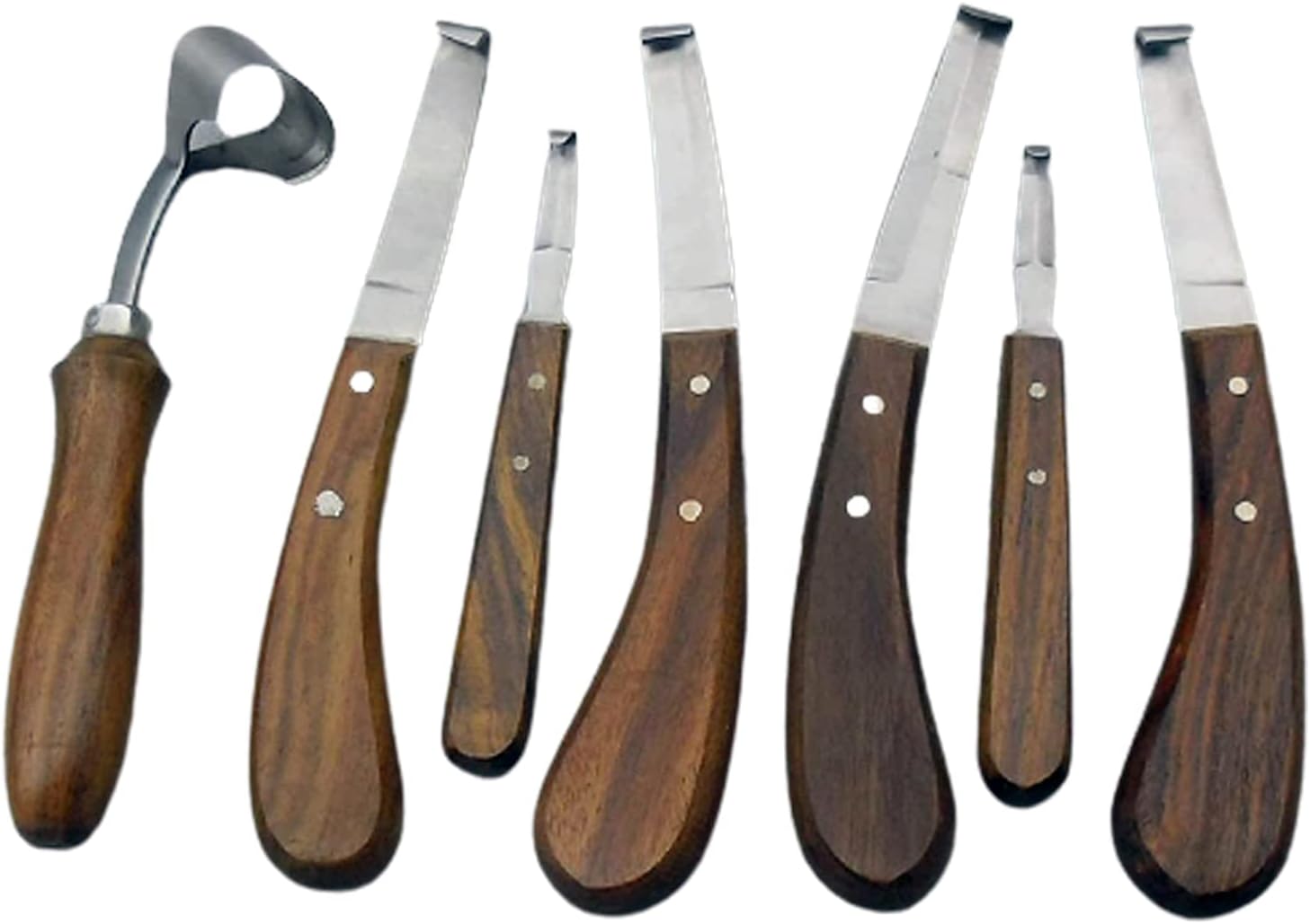 HOOF KNIFE SET 7 HOOF KNIVES WIDE & NARROW BLADE DOUBLE EDGE by G.S ONLINE STORE