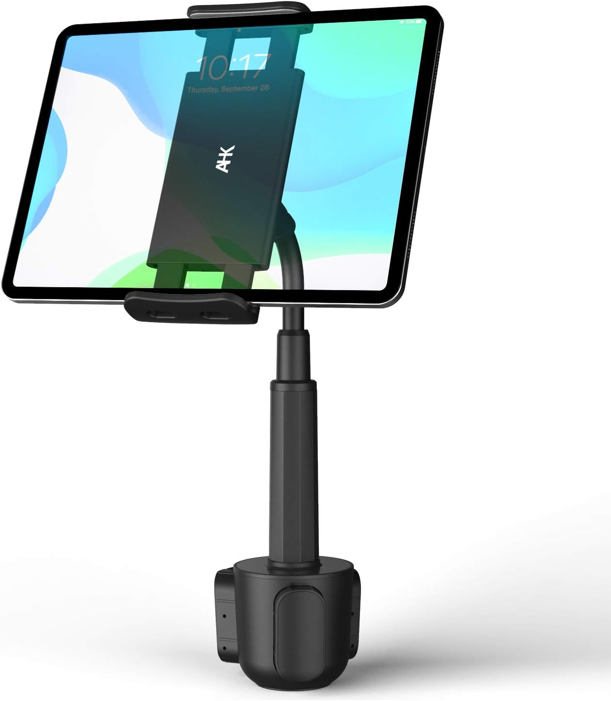 AHK Cup Holder Tablet Mount, Tablet Car Cradle Holder Compatible for iPad Pro/Air 2019/Mini iPad 9.7 Samsung Galaxy Tab S5e S4 S3 LG tab Micro Soft Surface Go Pro 6 Google Pixel Slate