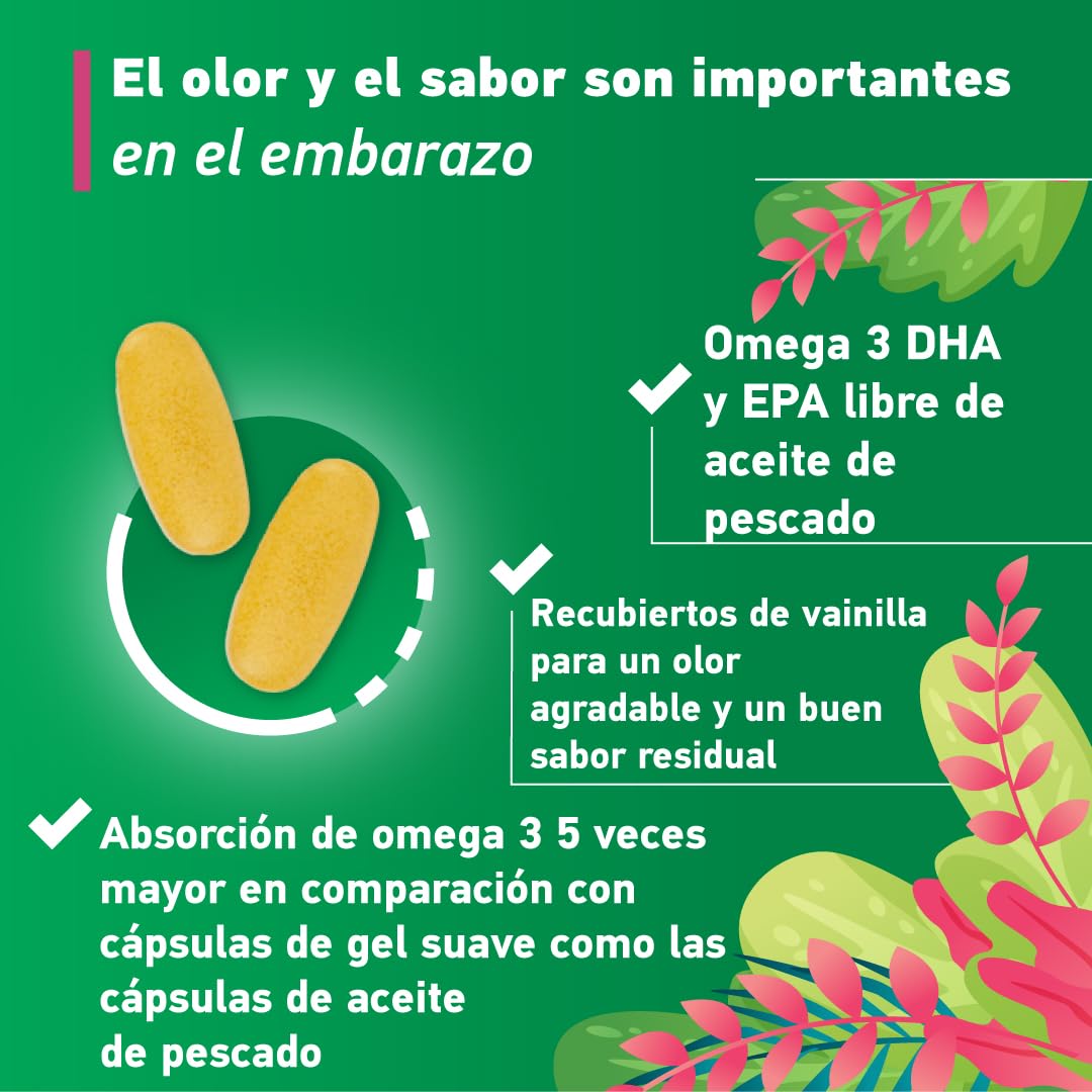APOKRA Vitaminas Prenatales | 25 Nutrientes con Omega 3, Acido Folico Embarazo (Metilfolato Quatrefolic), Omega 3 Vegano y Ácido Fólico Alta Absorción, 60 Comprimidos