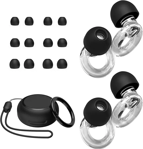 JUSTRVN Ear Plugs for Concert, 2 Pairs of Noise Reduction Earplugs 25dB-30dB with 8 Ear Tips&Carry case,Reusable Hearing Protection earplugs for Sleep,Social,Work,Focus&Noise Sensitivity