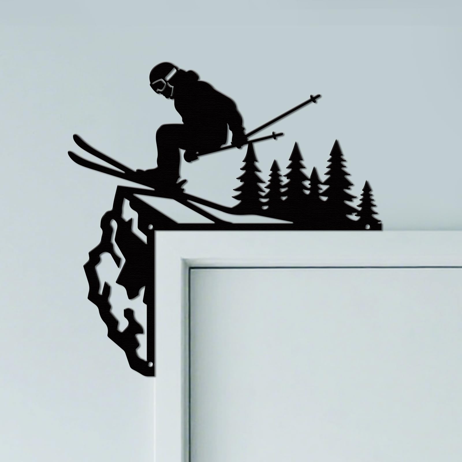 CUTHOLLOW Skiing Door Topper Sign Wall Art Decor