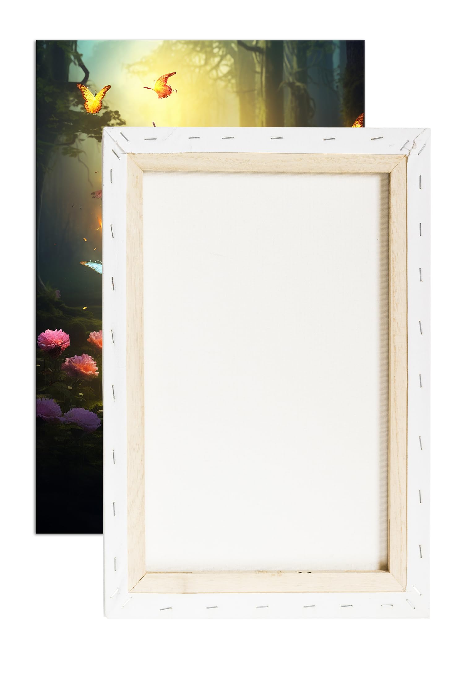 deyoli Magisches Einhorn – Lichtwesen im Zauberwald Format: 80x60cm XXL Kunstdruck Motiv auf Holzrahmen/Leinwandbild/Wandbild/Wohnzimmer Dekoration