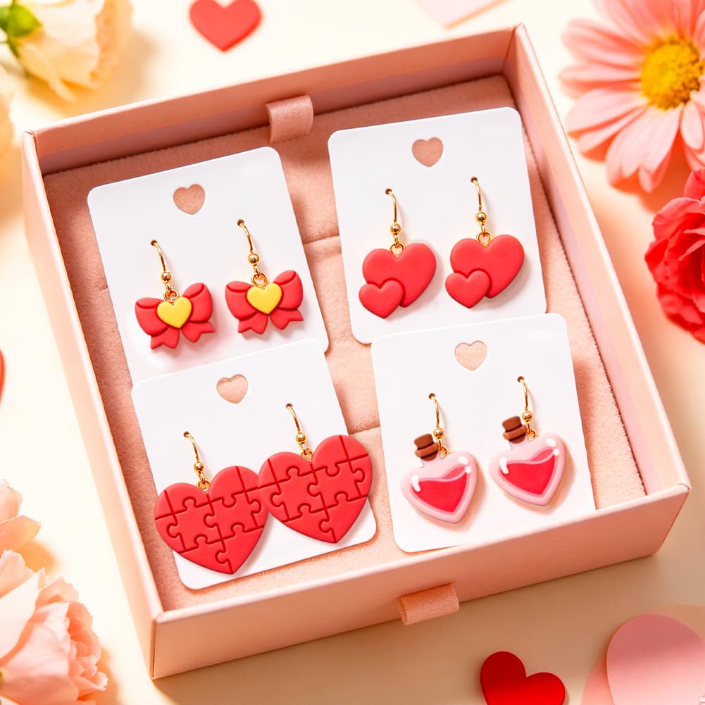 beinkmake Lot de 22 emporte-pièces en argile polymère multi-styles en forme de cœur pour fabrication de boucles d'oreilles, bijoux, loisirs créatifs