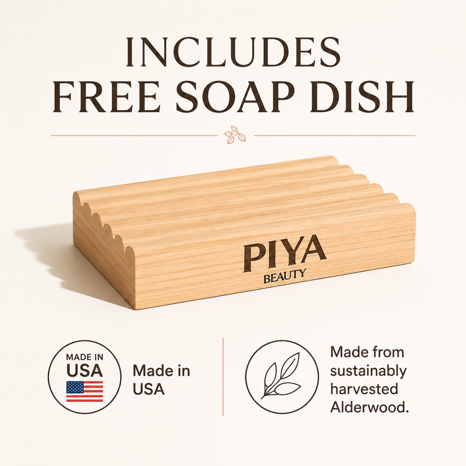 Piya Ayurvedic Herbal Bar Soap Bundle - Neem, Turmeric & Saffron Face and Body Soap Set with Soap Dish - 3 Pack image 2