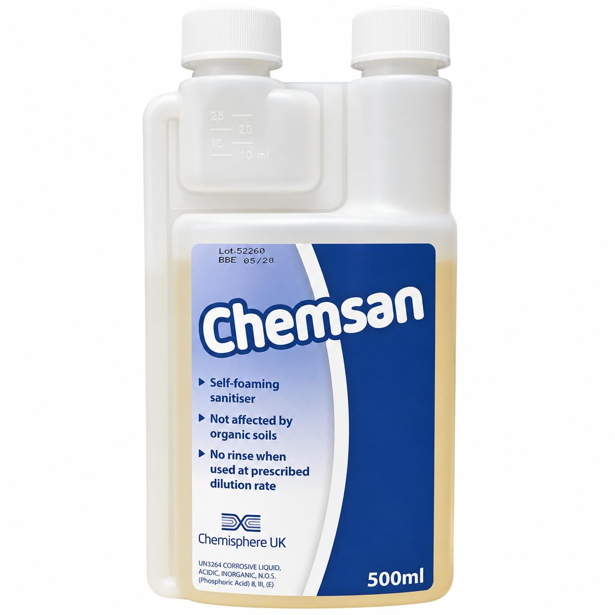 Chemsan No Rinse Steriliser & Sanitiser 500ml – Brewing Equipment Sanitiser for Beer, Wine & Homebrew – Fast Acting, Food Safe, No Rinse Formula – Like Star San