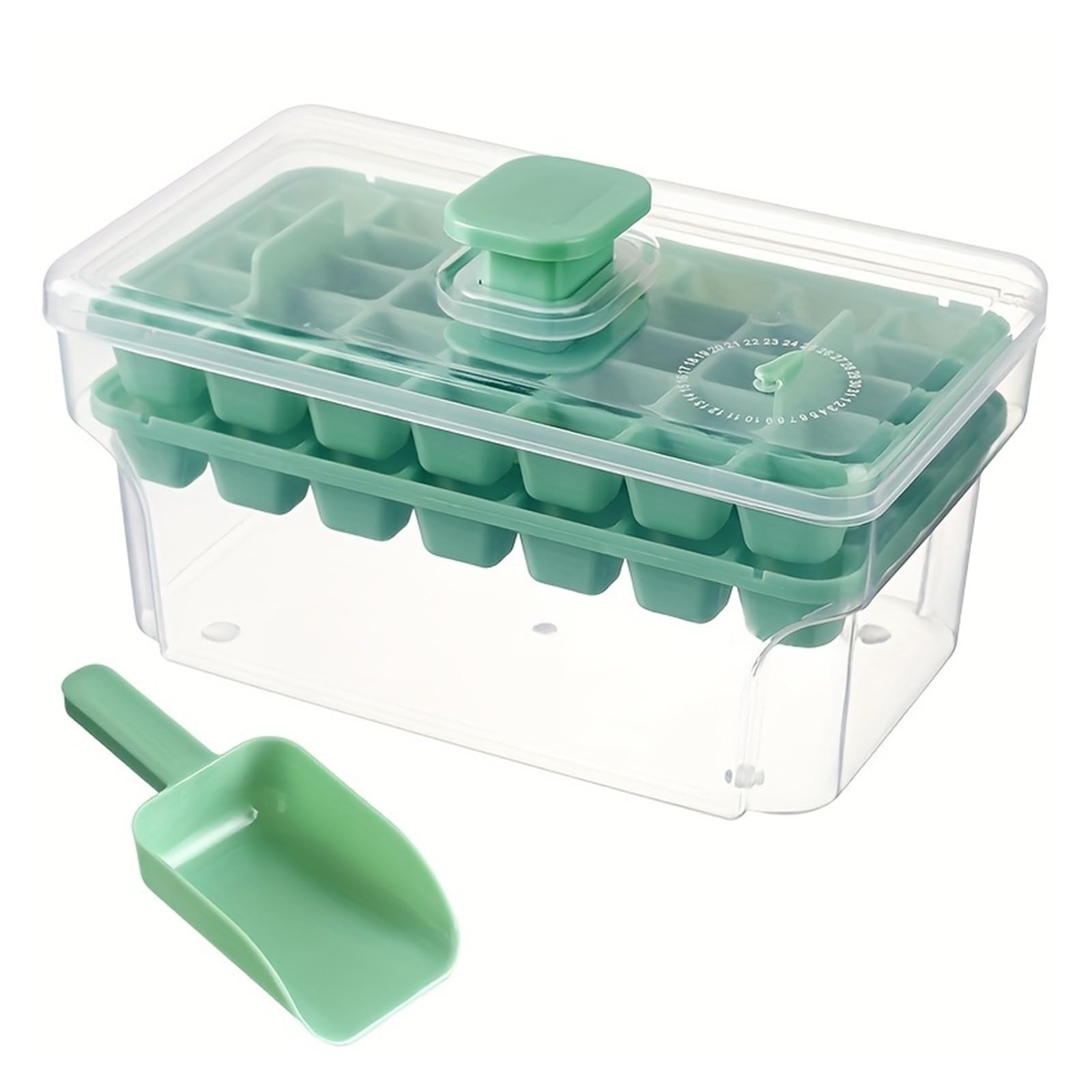 Cubiteras Para Hielo Interesante juego de moldes for cubitos de hielo pequeños hechos en casa, 68 diseños de doble capa, esencial for los entusiastas de las bebidas frías de verano(Green)