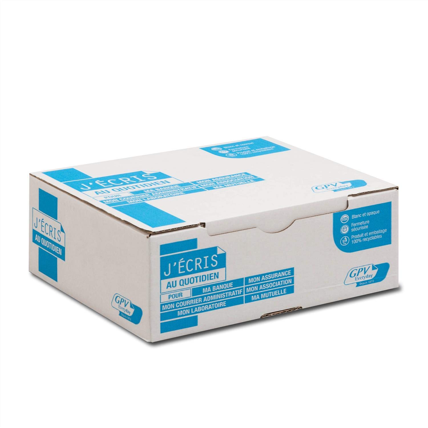 Caja de 500 sobres blancos C6 114 x 162 80 g/m² banda protectora
