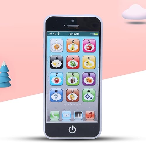 Miniatura 7 de Juguete de teléfono móvil para niños pequeños, juguete de aprendizaje educativo para teléfono celular, divertido para niños, bebé, niños, negro