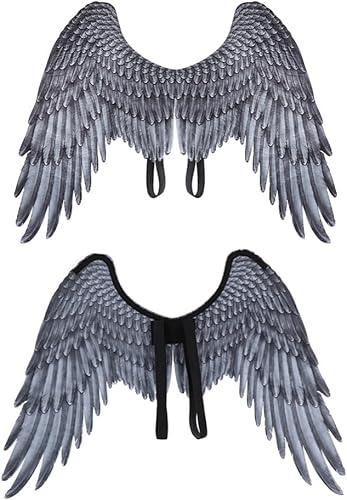 Miniatura 10 de Alas de ángel para niños, alas de ángel de plumas blancas para niñas, disfraz de fiesta de Halloween, disfraz de alas de Halloween, alas decorativas